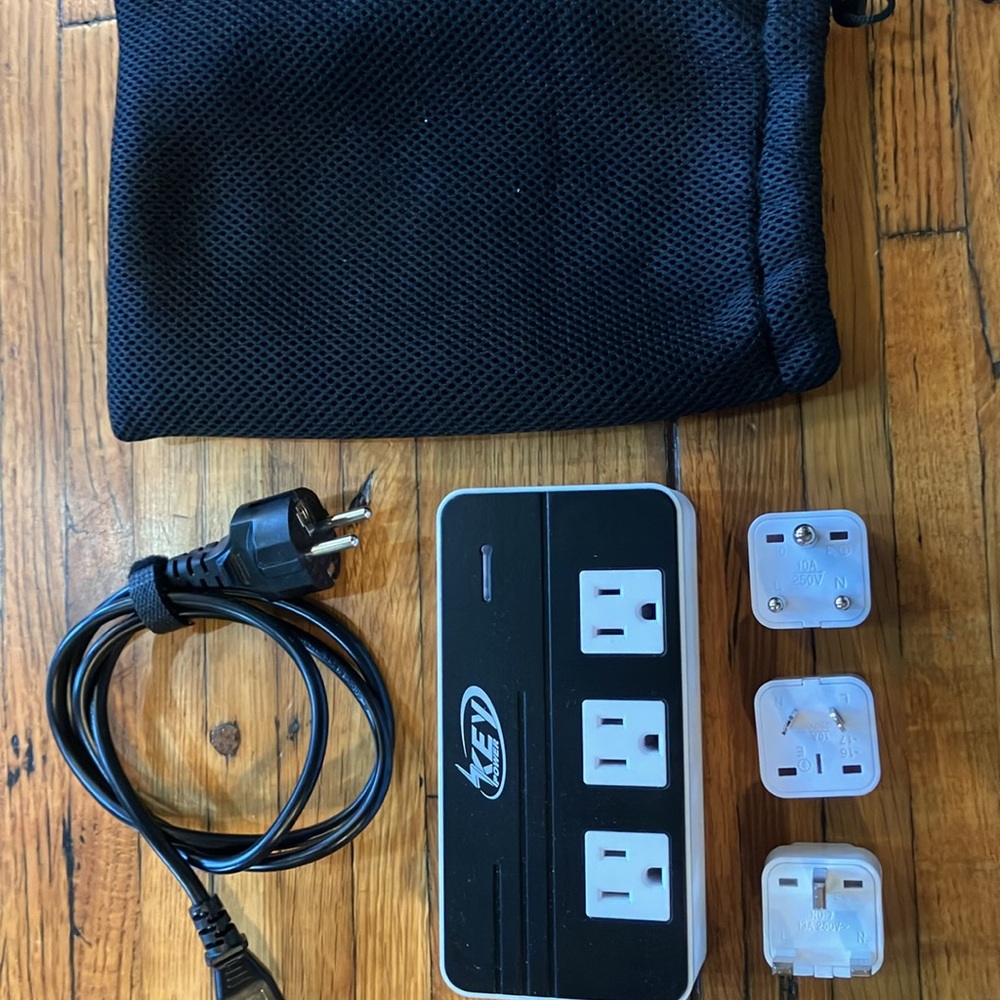 KEV Power Strip with International Adapters